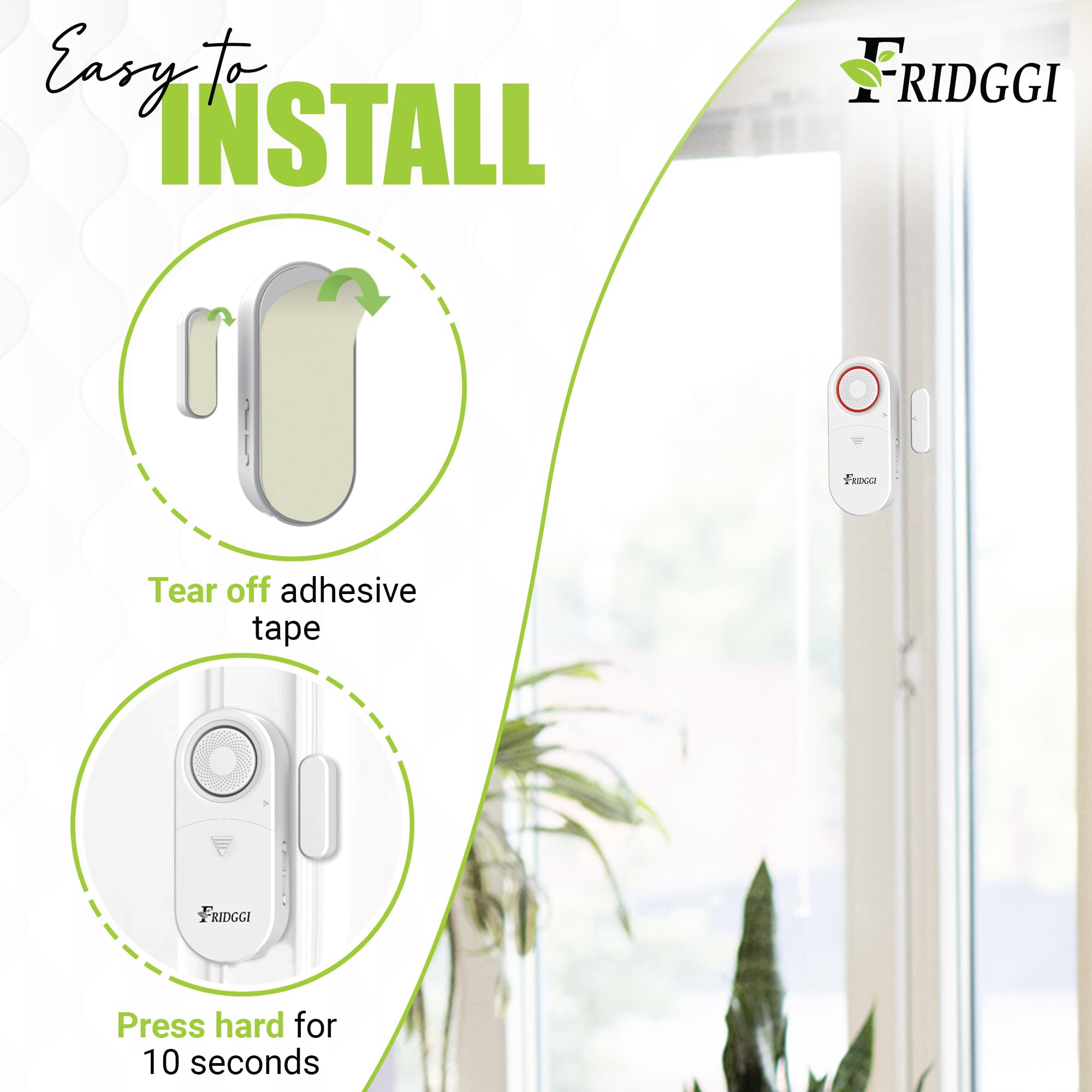 FRIDGGI 3in1 Alarm garage shop setup for entry alerts