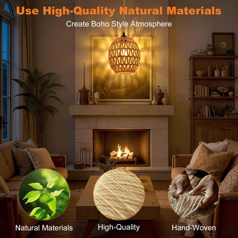 FRIDEKO HOME pendant light showing E26/E27 socket compatibility for versatile bulbs