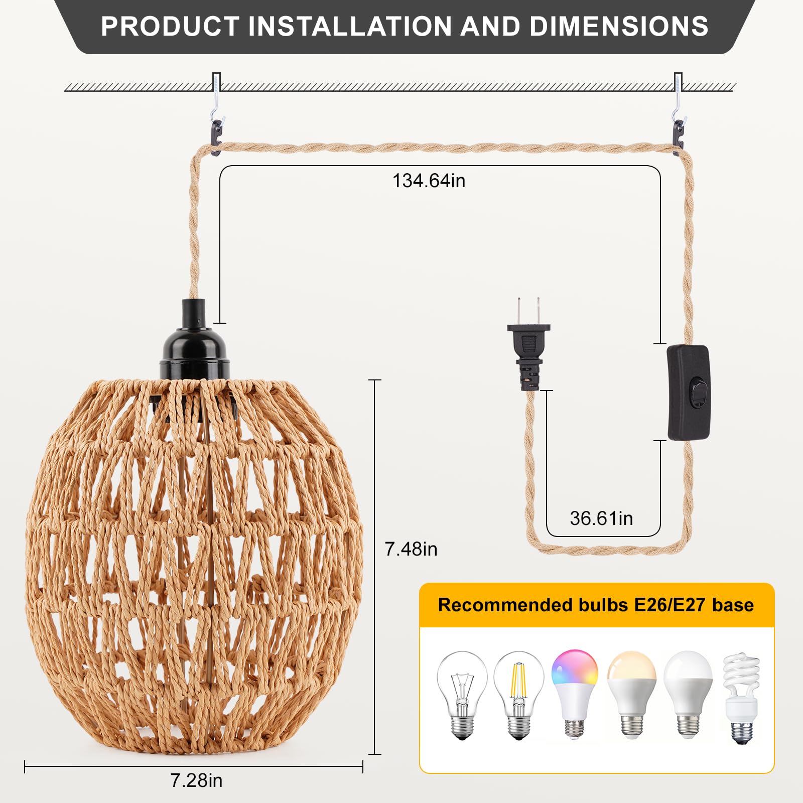 FRIDEKO HOME pendant light in living room offering a cozy warm glow