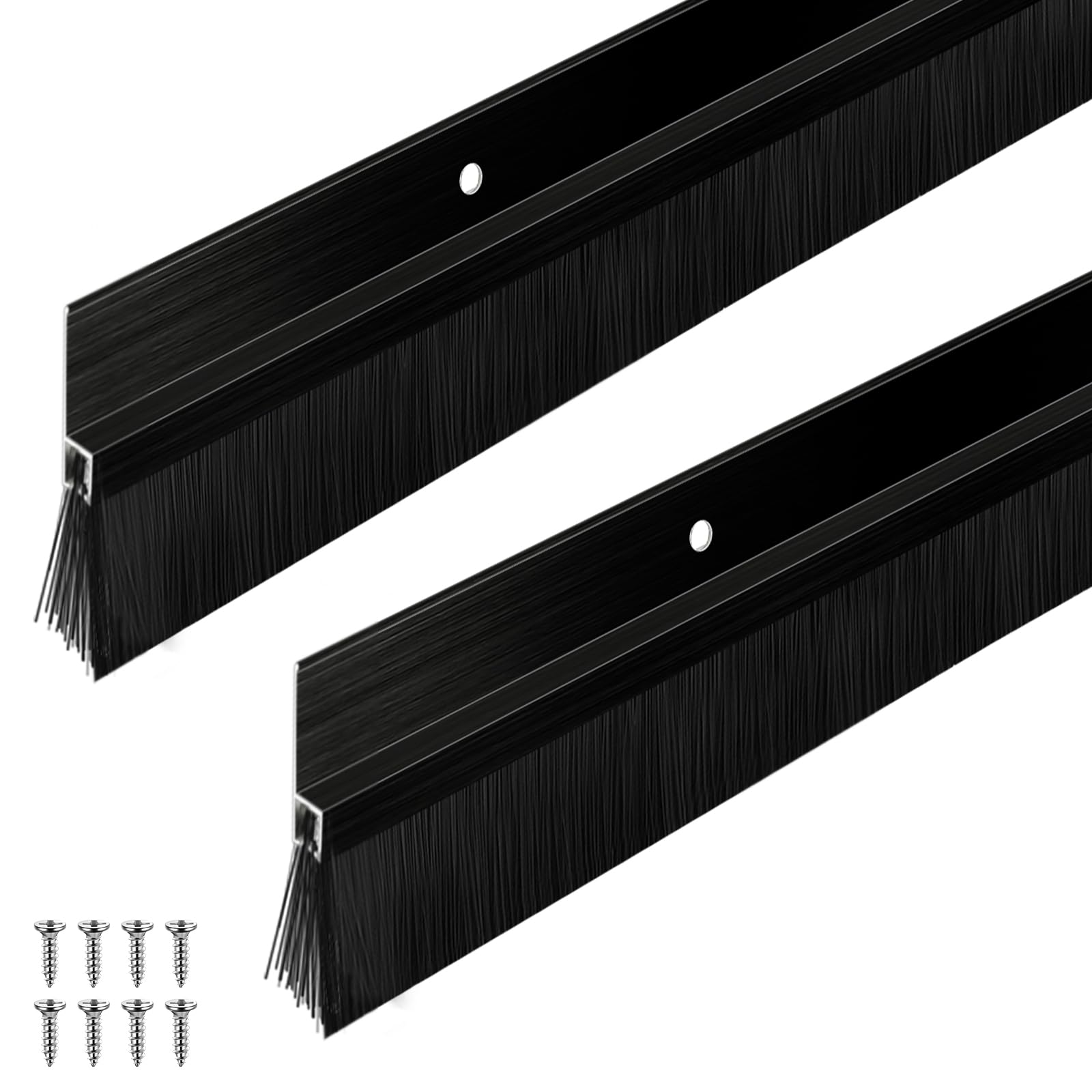Frienda 36-inch black door brush sweep seals gaps and blocks drafts.