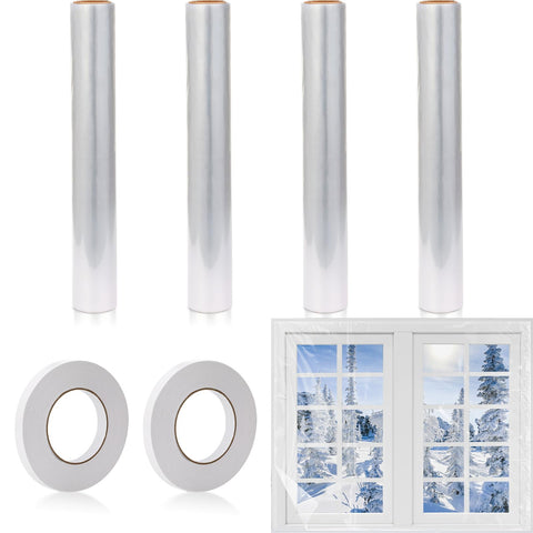 Frienda four-roll window insulation kit with clear 62 x 210 inch film for winter warmth.