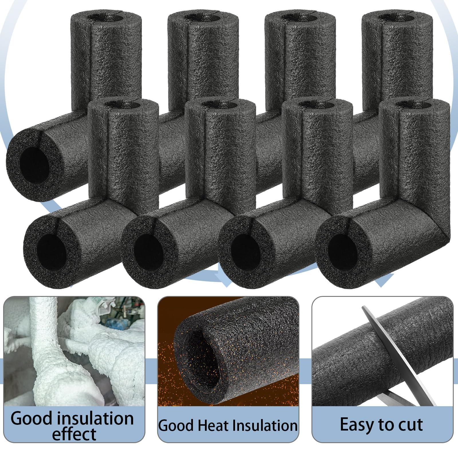 Frienda heat-insulating foam helps reduce heat loss along water lines.