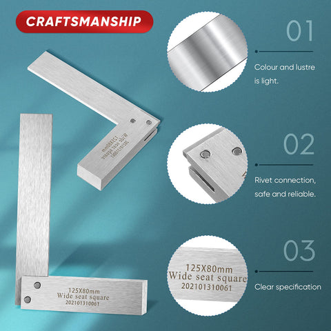 Frienda machinist square 4in highlights accuracy for metalwork and woodworking.