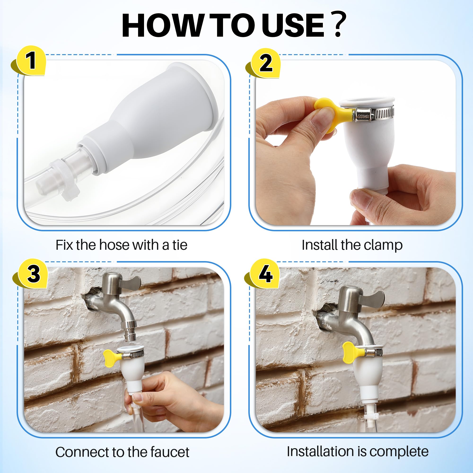 Frienda outdoor cleaning setup illustrates portable water transfer flexibility.