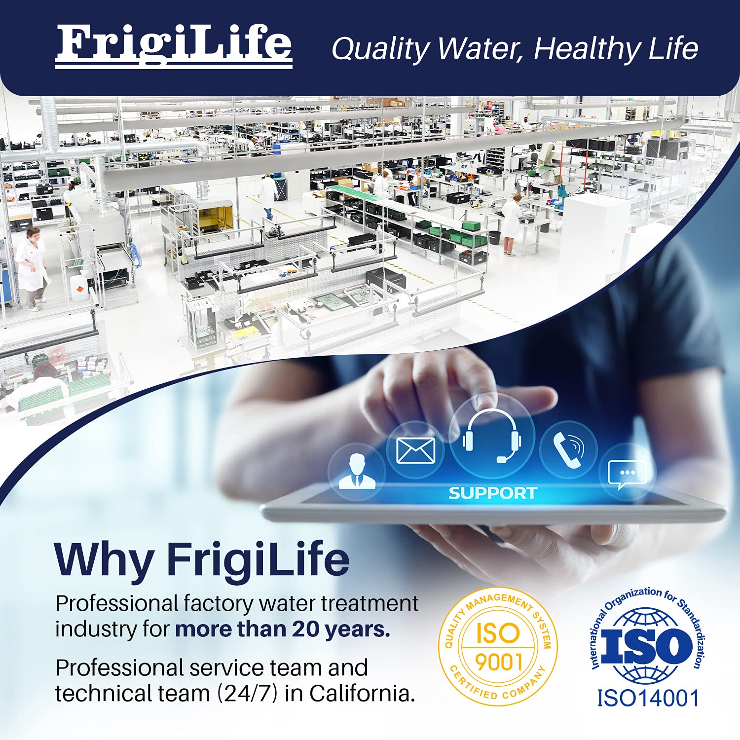 FrigiLife filter flow test demonstrating fast water flow.