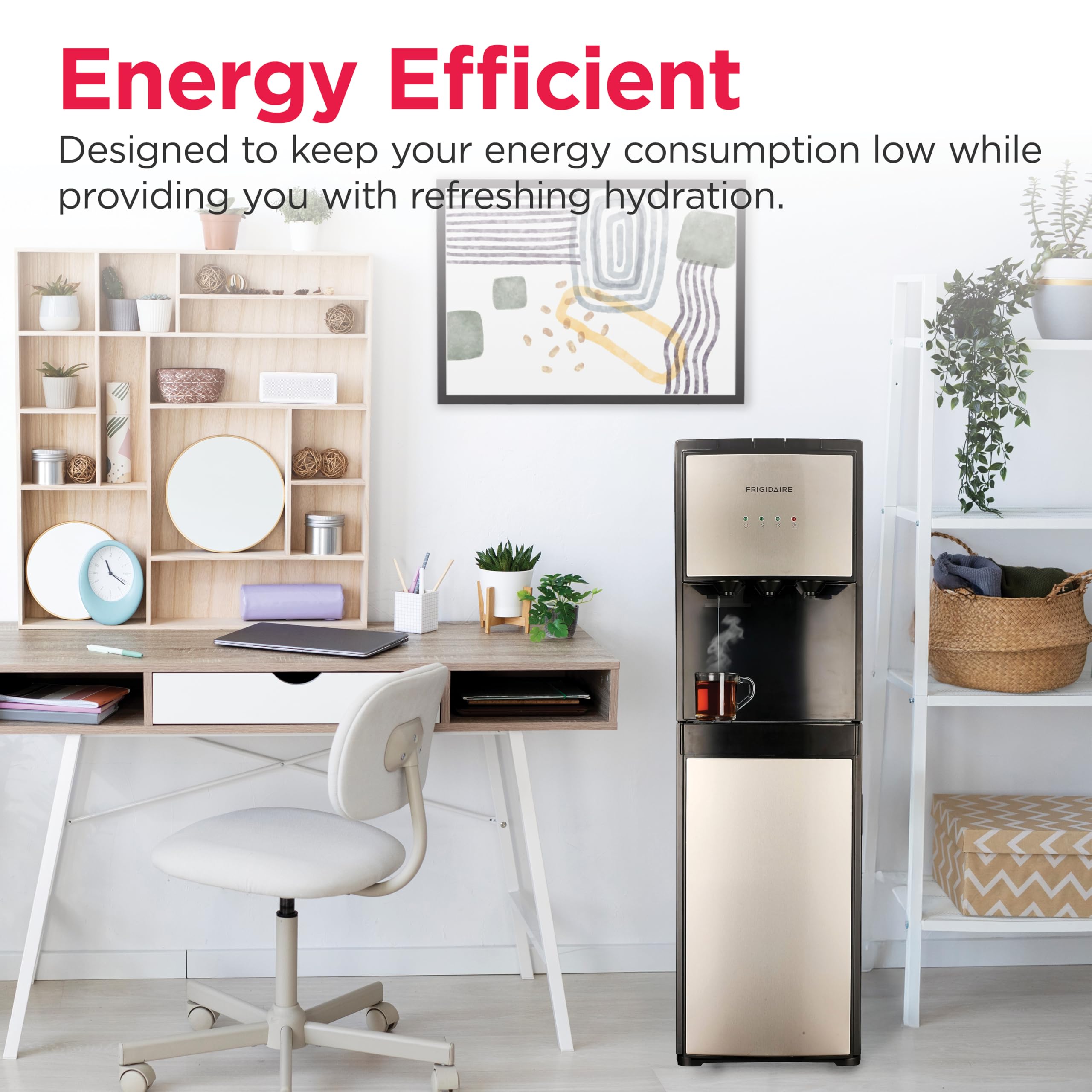 Frigidaire 5-gallon bottle compatibility supports versatile setups.