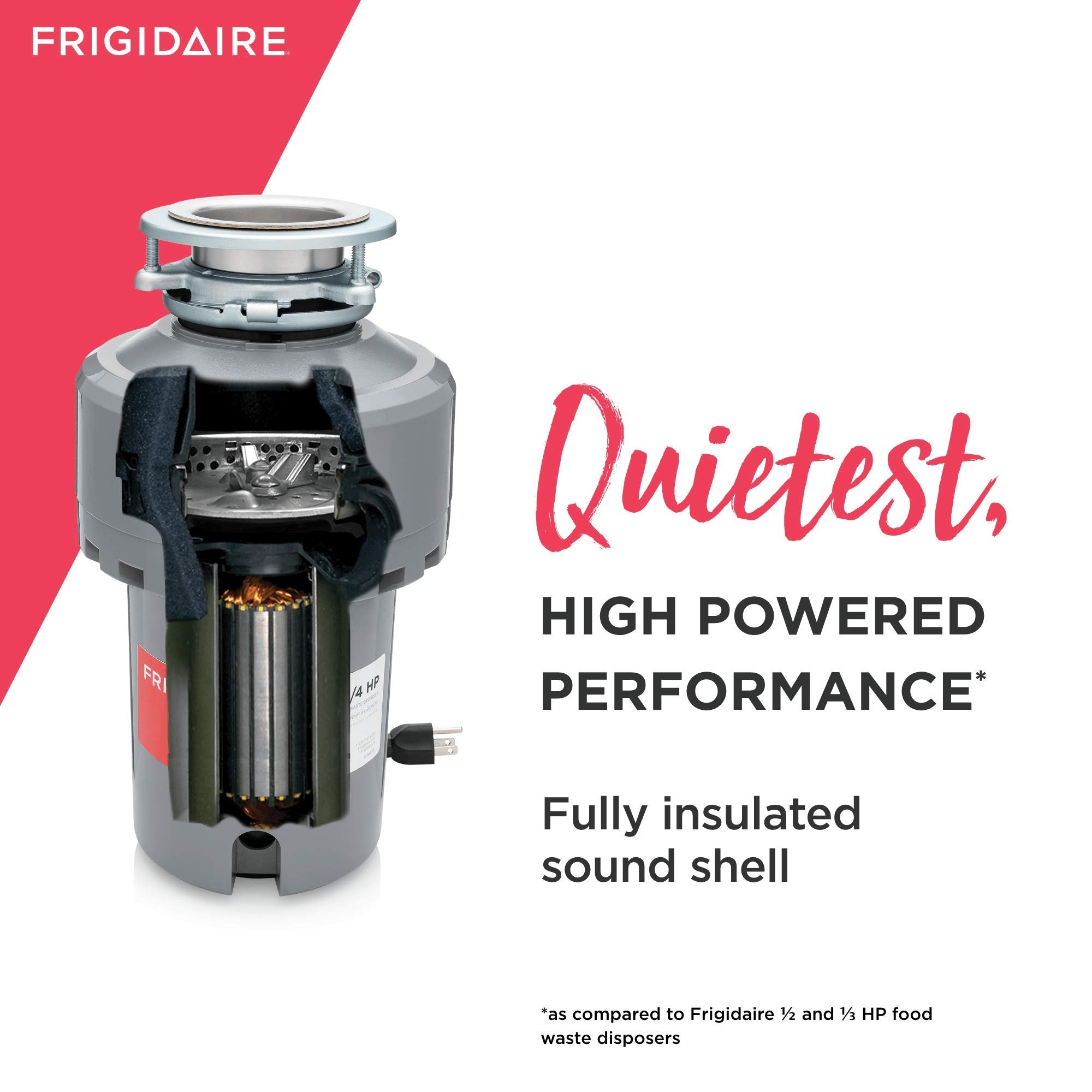 Frigidaire FF13DISPC1 bioshield odor protection helps keep disposal fresh.