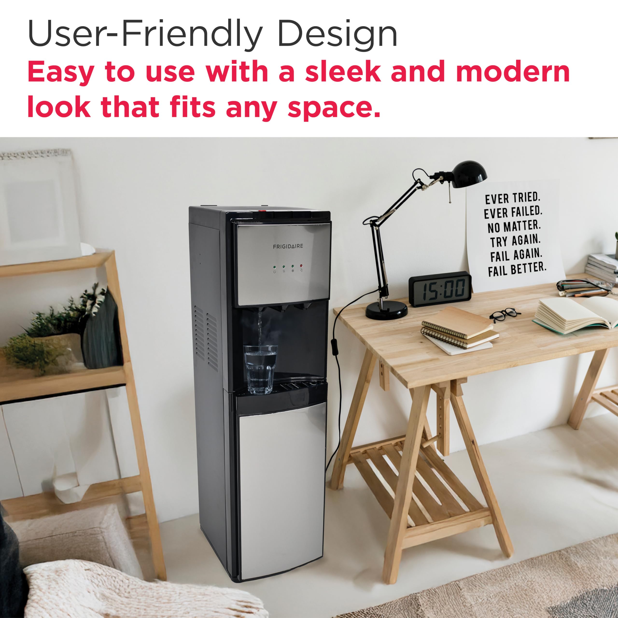 Frigidaire removable drip tray simplifies cleaning after refills.