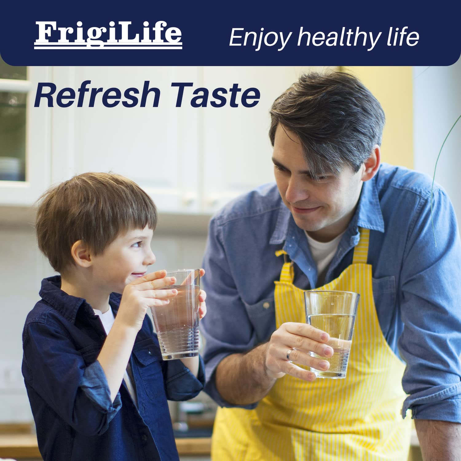 FrigiLife six-pack box front signals value and convenient stocking for households