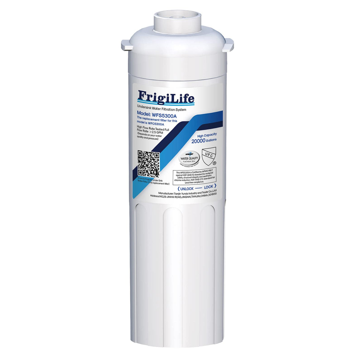 FrigiLife WFS5300A filter replacement under-sink setup for cleaner taste.