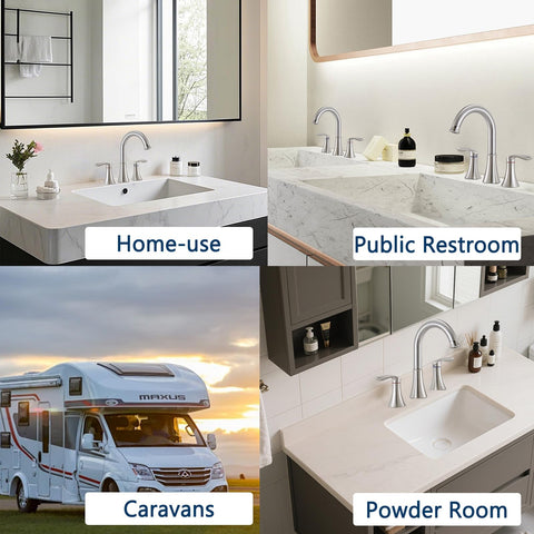 Friho brushed-nickel finish resists fingerprints for a neat look.