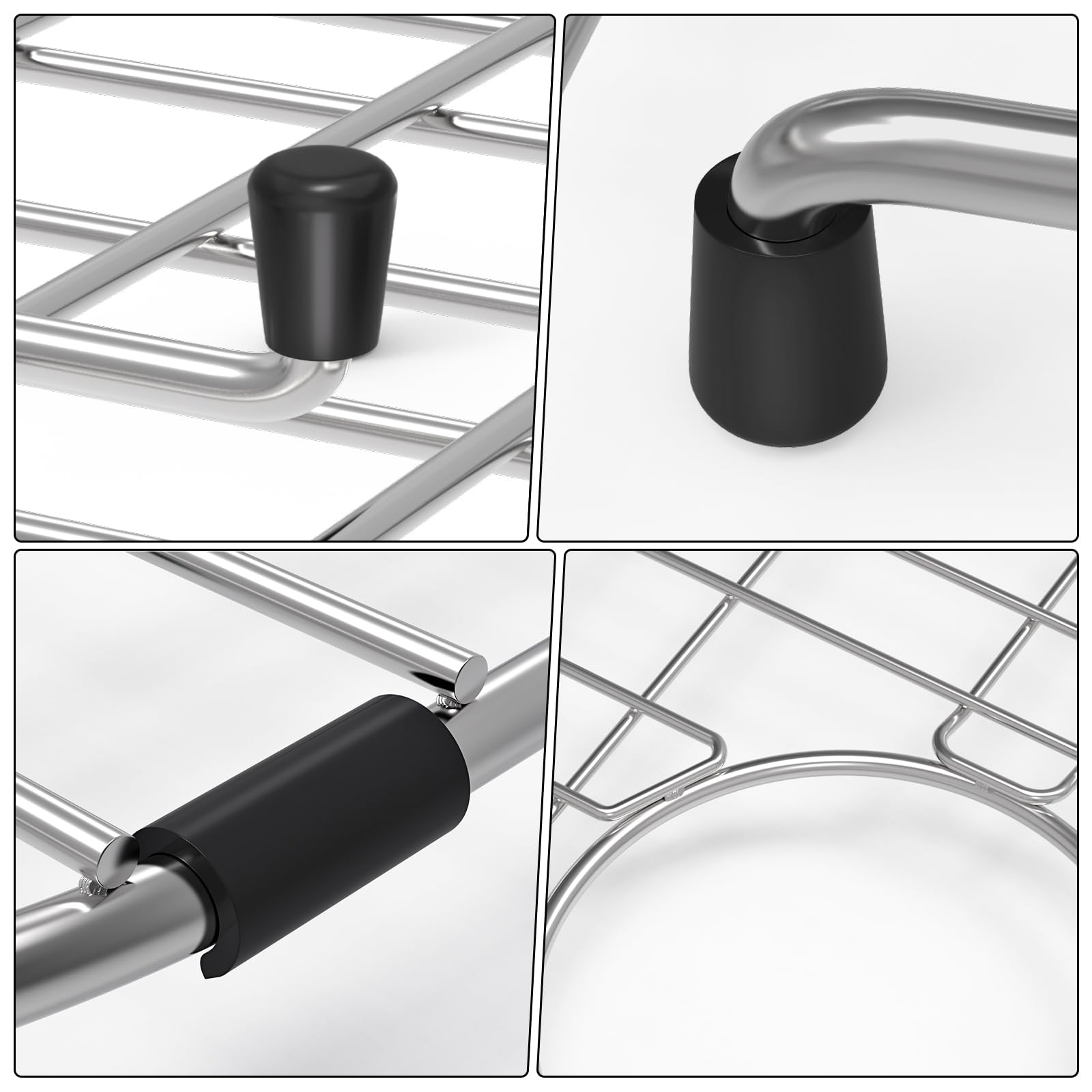 Fritoing sink-protector grid metal construction promises long-lasting use.
