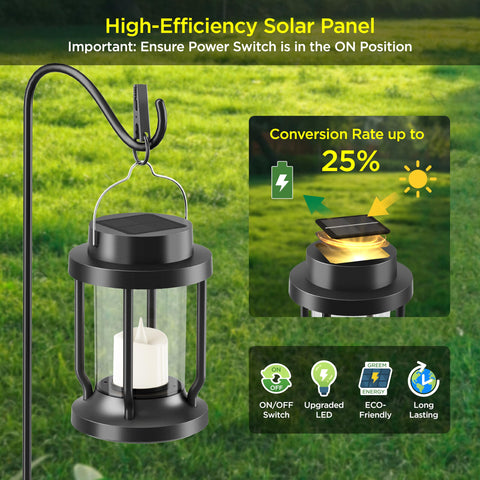 FriutShine solar lantern auto-on-off-sensor enables hands-free evening lighting