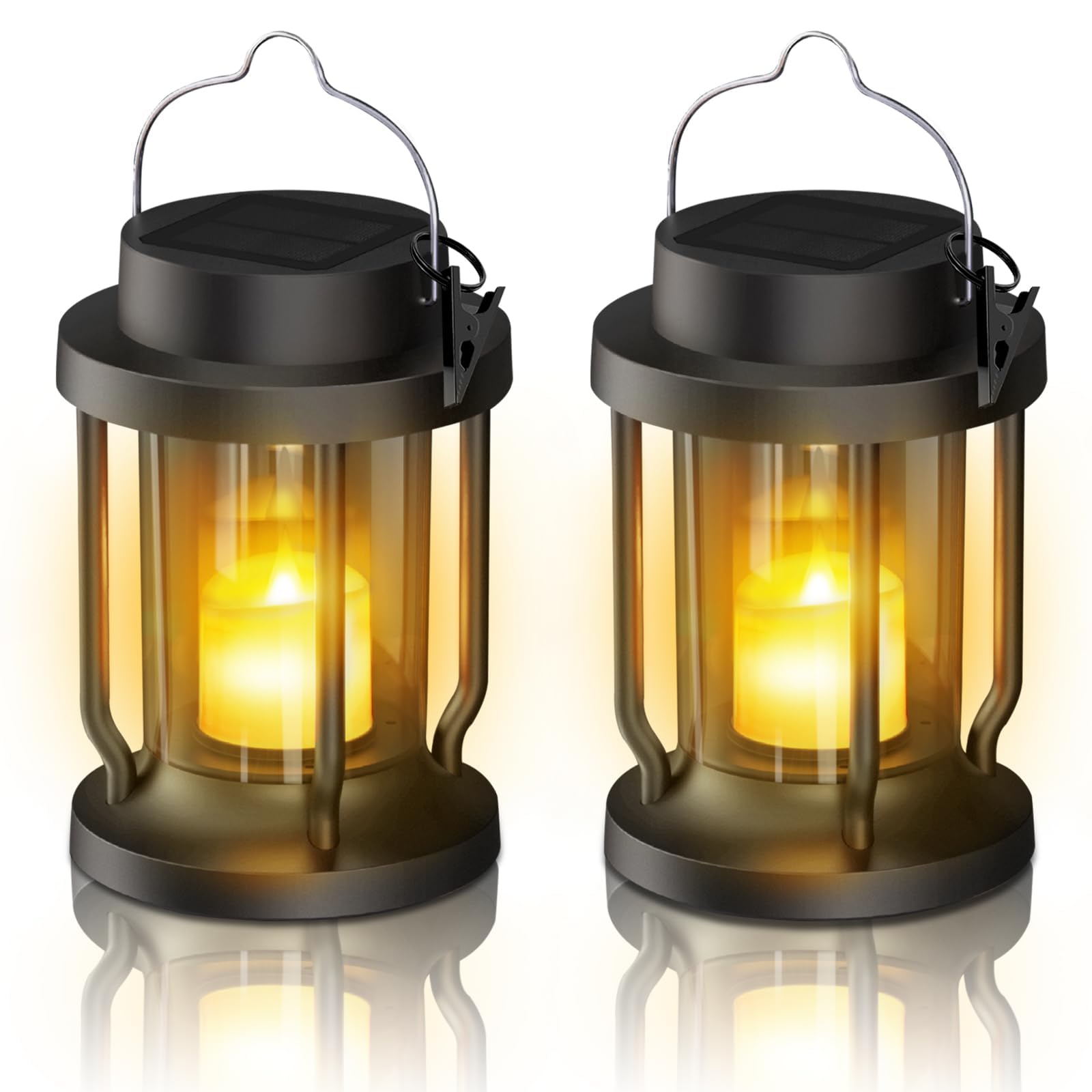 FriutShine solar lantern with dancing flame creates cozy garden ambience
