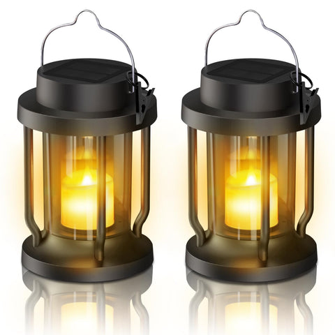 FriutShine solar lantern with dancing flame creates cozy garden ambience