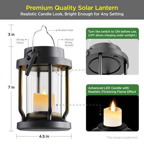 FriutShine solar lantern garden-patio-use suits porches and fences