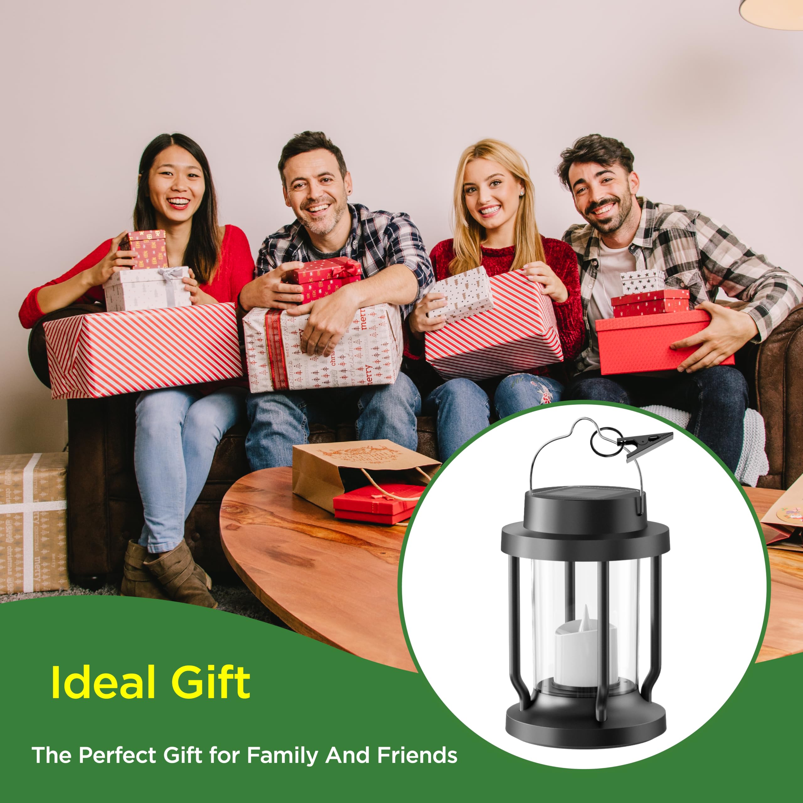 FriutShine solar lantern two-pack-black arrives in gift-ready packaging