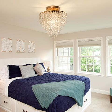 FRIXCHUR crystal chandelier elevates living rooms and entryways with luxurious sparkle