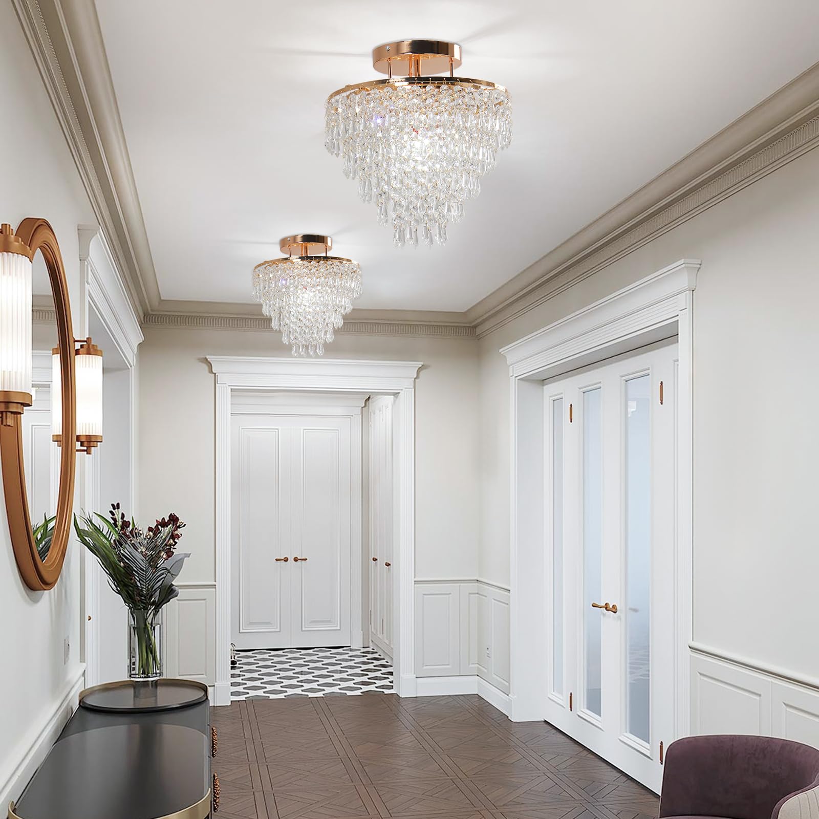 FRIXCHUR gold ceiling light with E26 base fits bedrooms for warm, versatile brightness