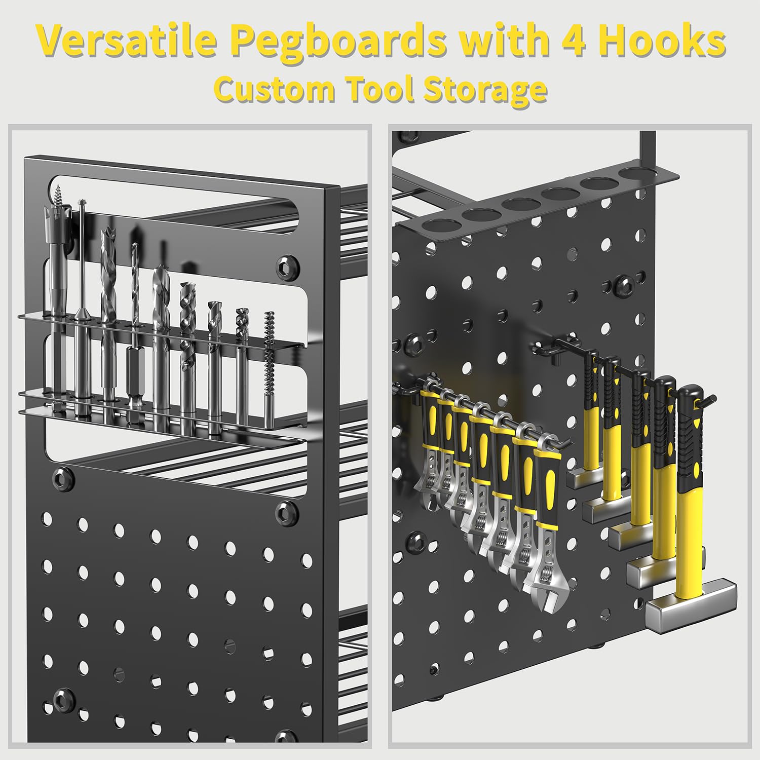 Frizoky tool-capacity 30-tools pegboard showcases versatile organization