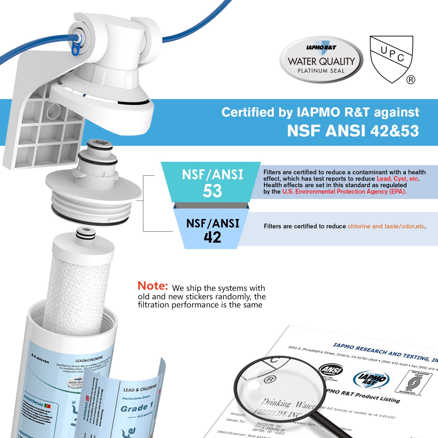Frizzlife dedicated filtration faucet close-up showing modern chrome design for drinking water