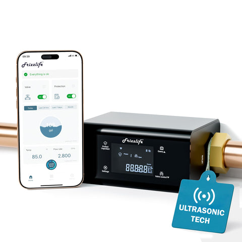 Frizzlife LP365 ultrasonic detection captures tiny leaks for proactive protection.