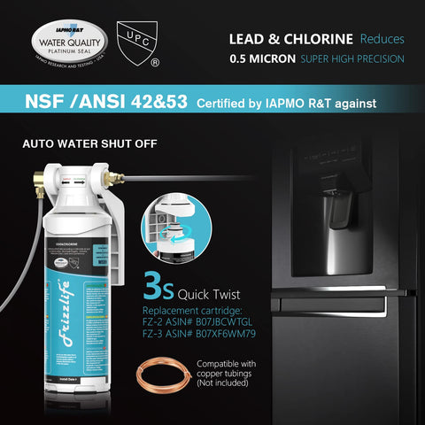 FRIZZLIFE MS99 fridge-ice-maker-connection for easy refrigerator water upgrade.