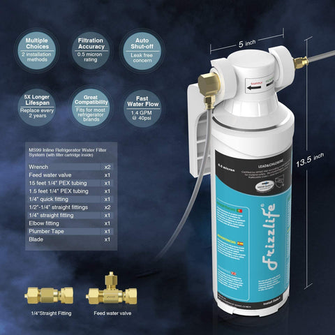 FRIZZLIFE MS99 long-lasting-filter-cartridge lowers replacement waste.