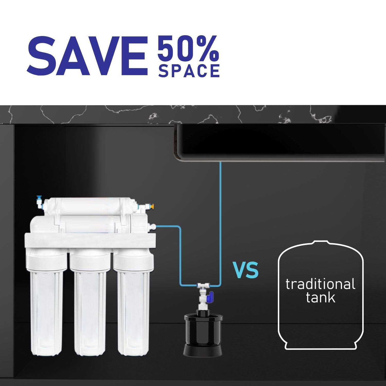 Frizzlife MWT3 under-sink dimensions shown for compact space planning