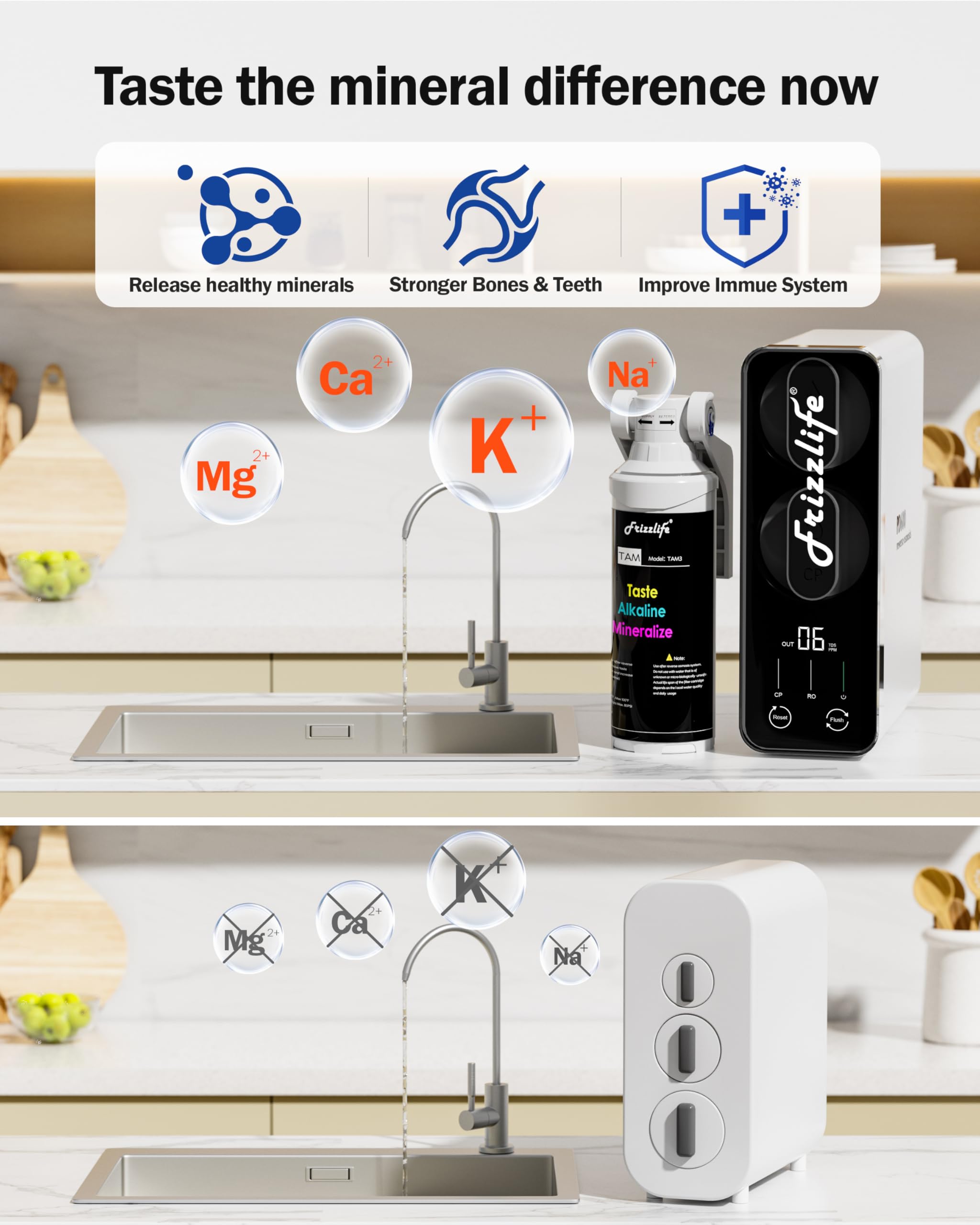 Frizzlife PD600 600 GPD flow illustration for fast drinking water