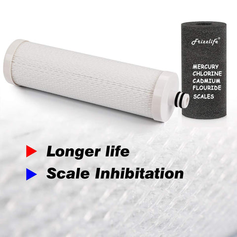 Scale inhibition feature reduces limescale buildup in Frizzlife filtration systems.