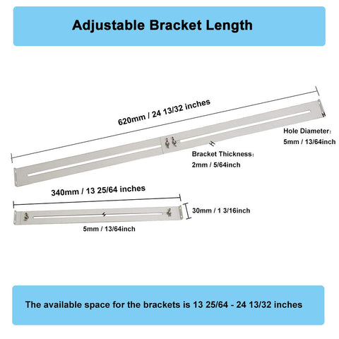 FRMSAET adjustable-length kit fits 14–24 inch drawers.