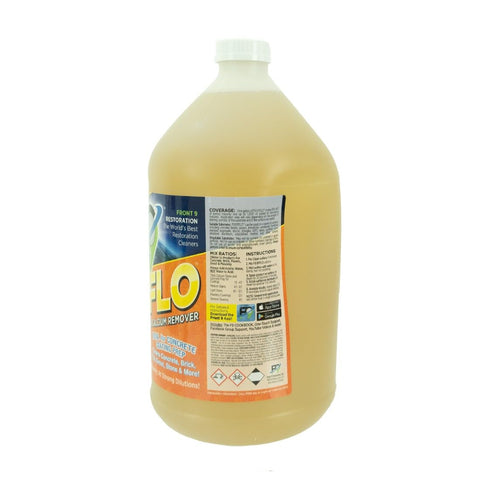 Front 9 Restoration F9 cleans hard-water stains from concrete surfaces.