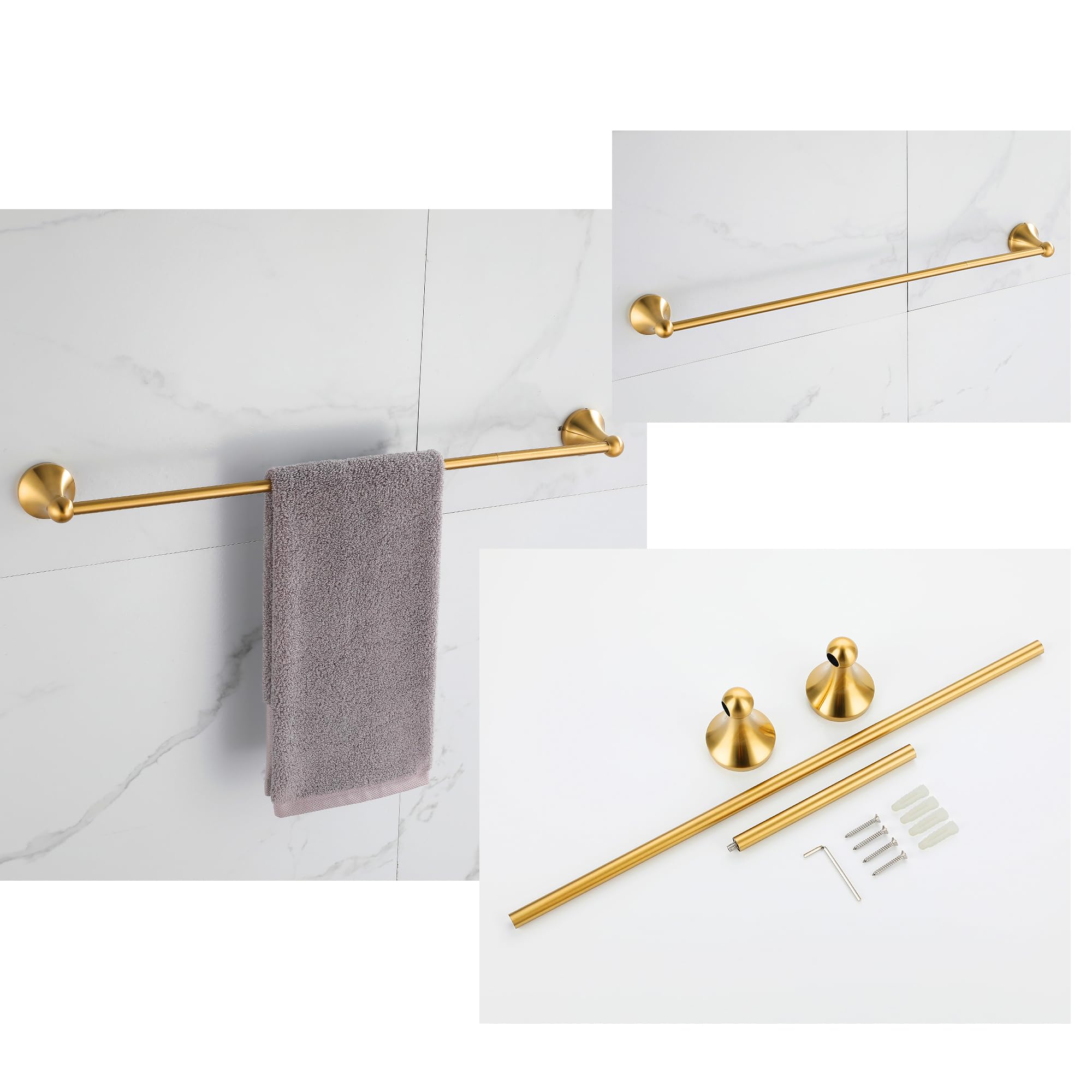 FROPO hand towel holder with gleaming gold ambiance