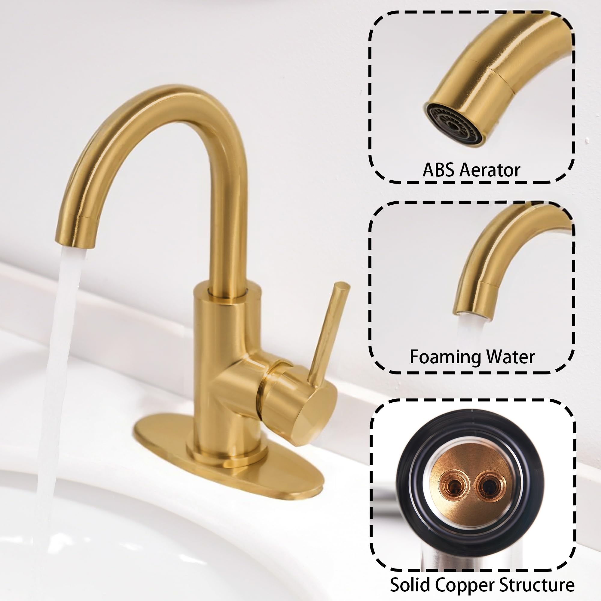 FROPO Gold setup includes pop-up drain and deck plate for easy installation.