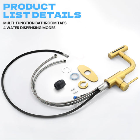 FROPO gold faucet packaging with hardware for quick installation