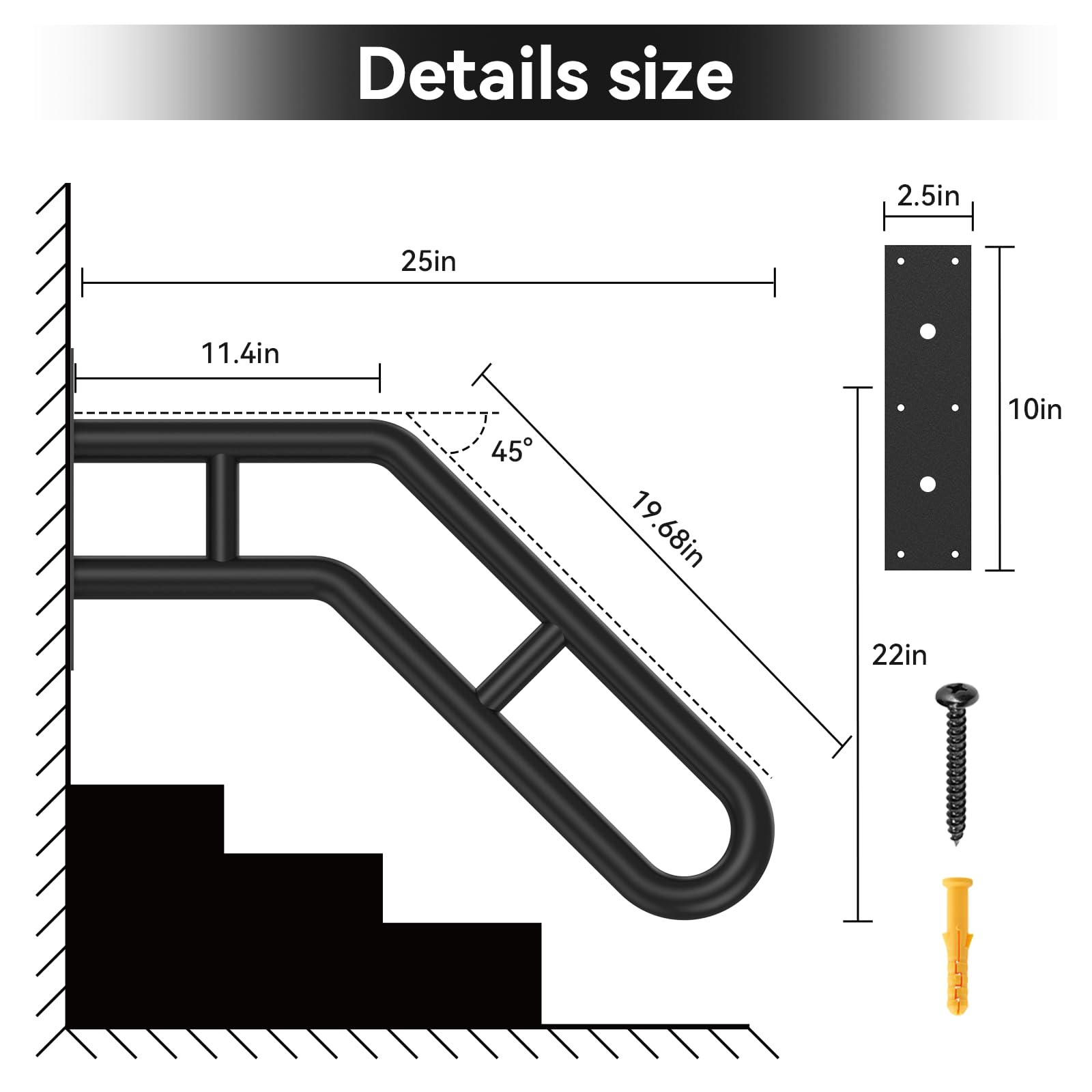 Frossvt installation kit shows easy wall mounting with six screws and extensions.