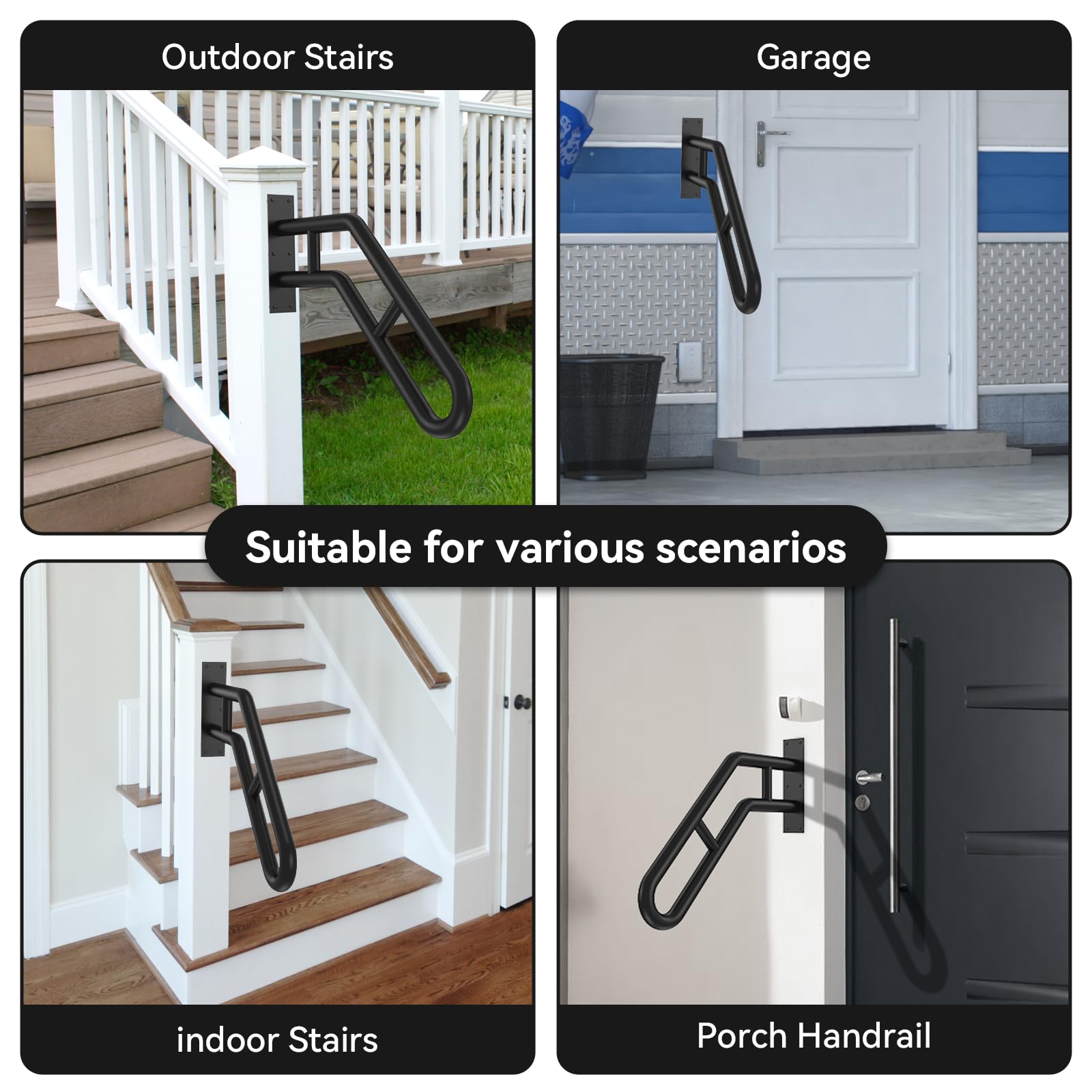 Frossvt rust-proof frosted-black finish resists weathering and wear.