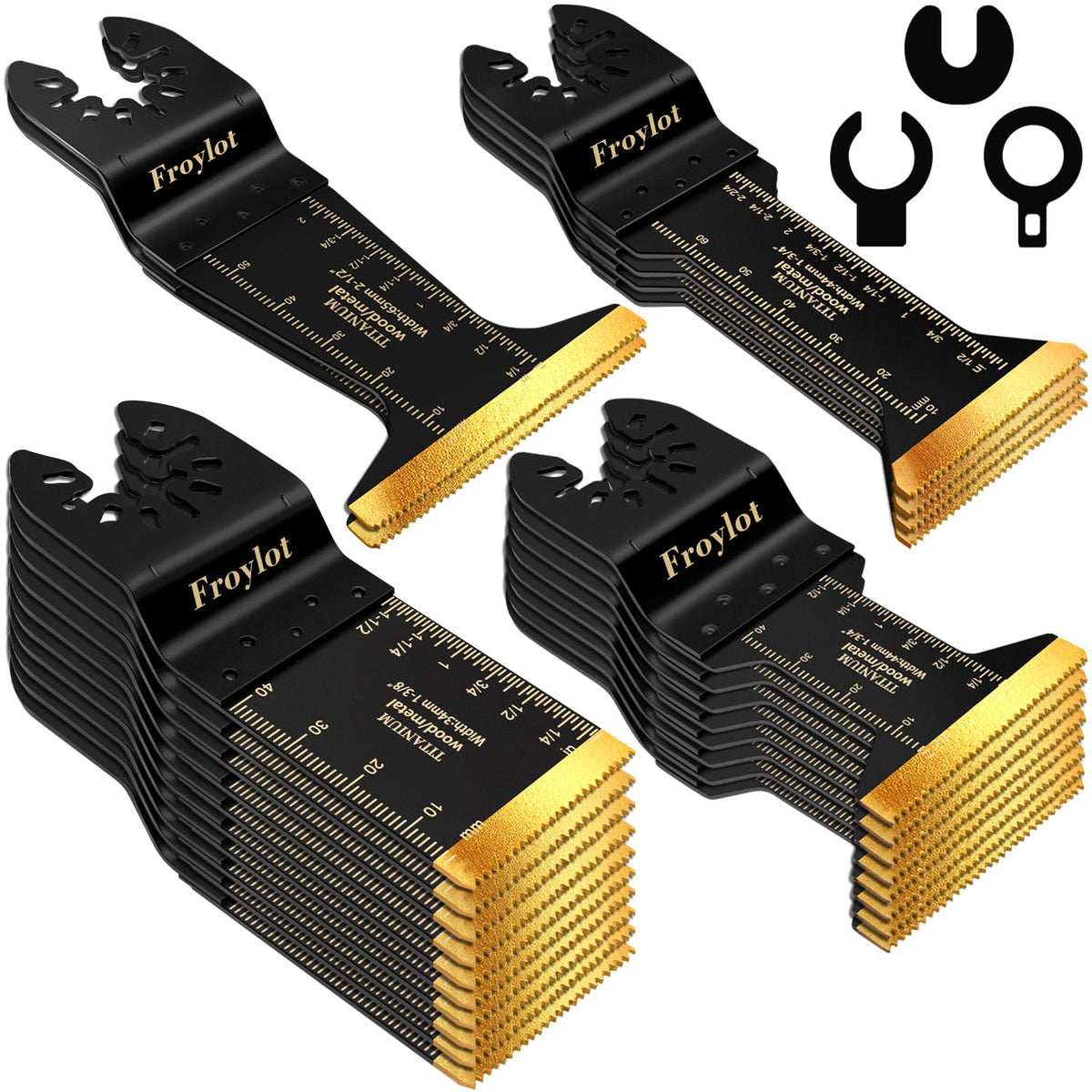FROYLOT 24pcs titanium oscillating blades packshot for versatile cuts