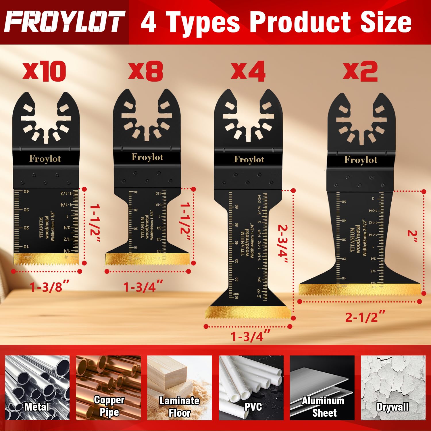 FROYLOT 70mm long-distance titanium blade for tight spaces