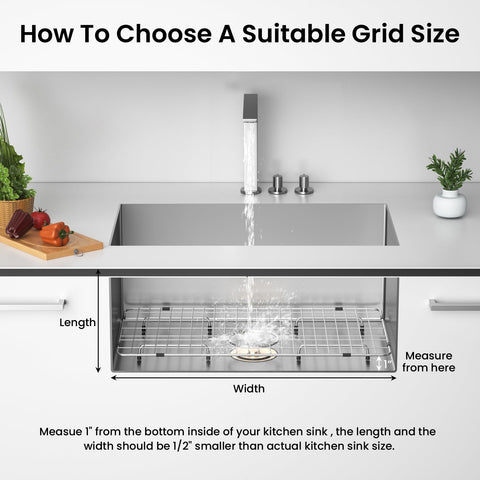 Frsmvati single-bowl grid designed for 26x14 inch sinks