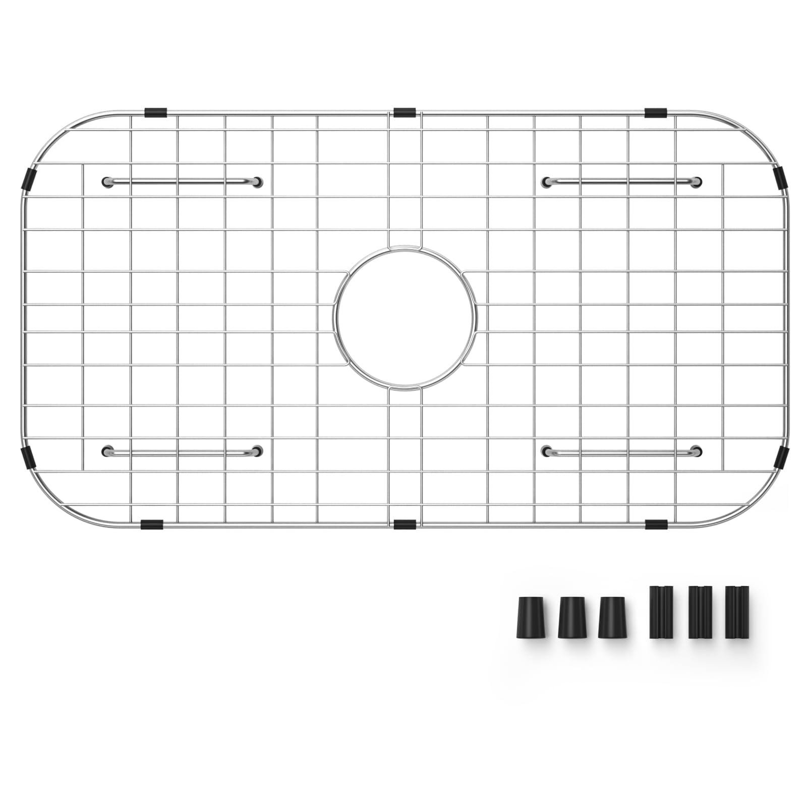 Frsmvati sink grid with centered drain protects the sink bottom