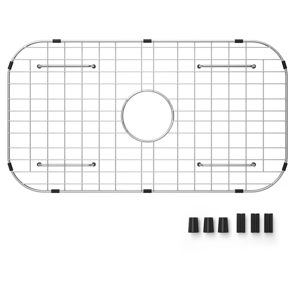 Frsmvati sink grid with centered drain protects the sink bottom