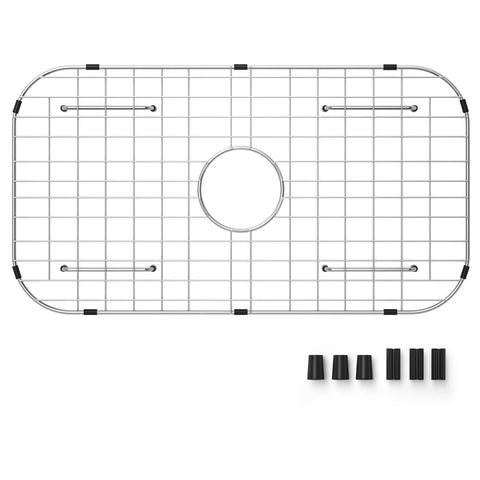Frsmvati sink grid with centered drain protects the sink bottom