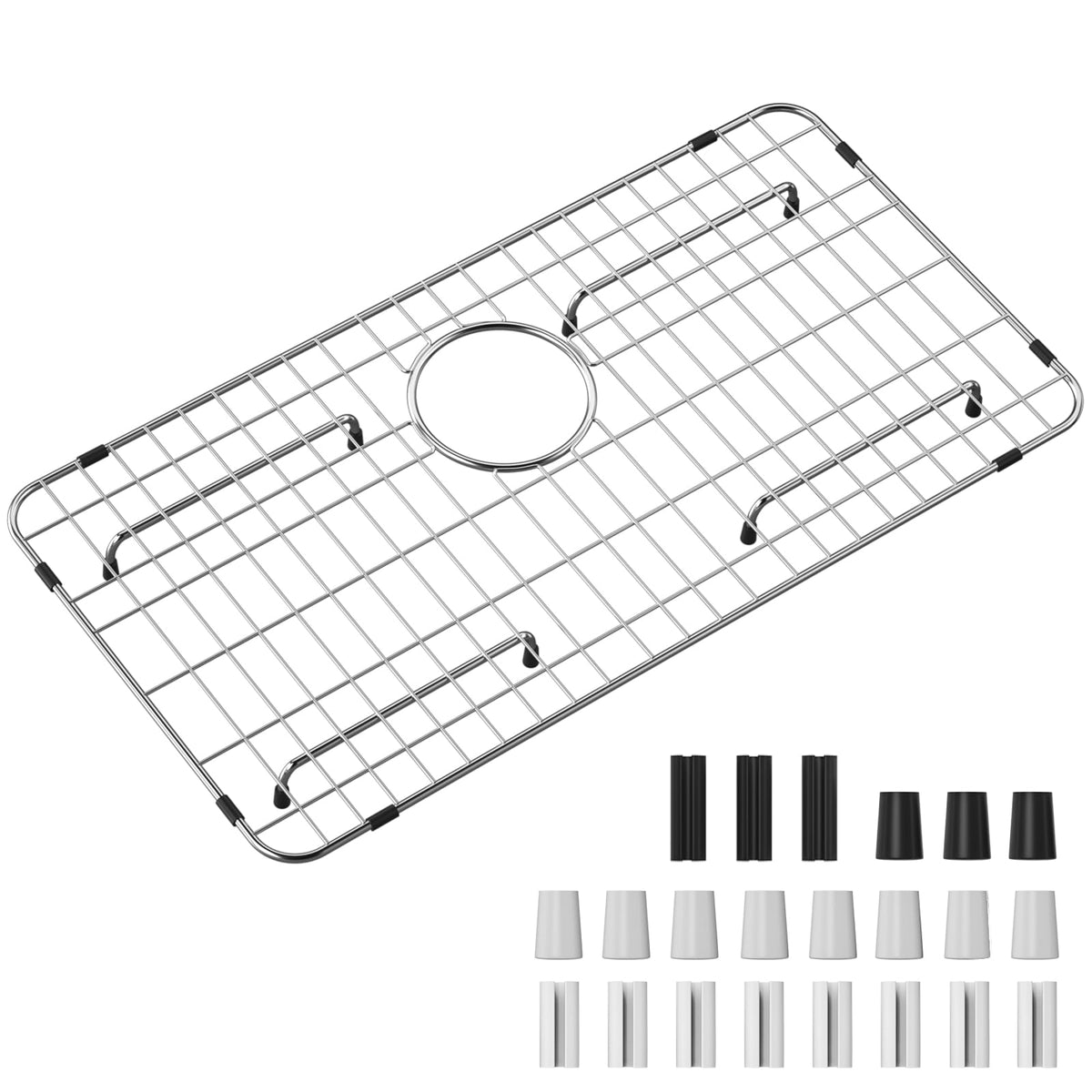 Frsmvati 26x14 rear-drain sink grid protects bottom and promotes drainage