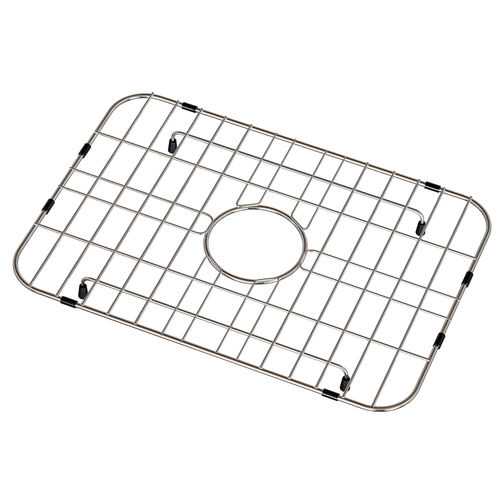 Frsmvati sink grid with centered drain protects the sink bottom.