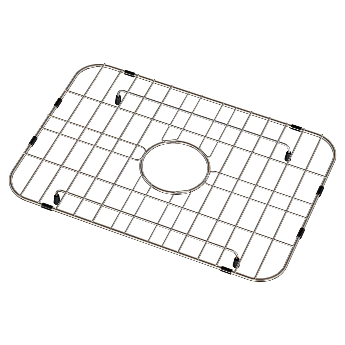 Frsmvati sink grid with centered drain protects the sink bottom.