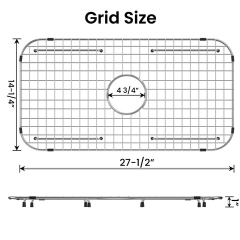 Frsmvati stainless steel grid offers durable, lightweight protection for sink bottom