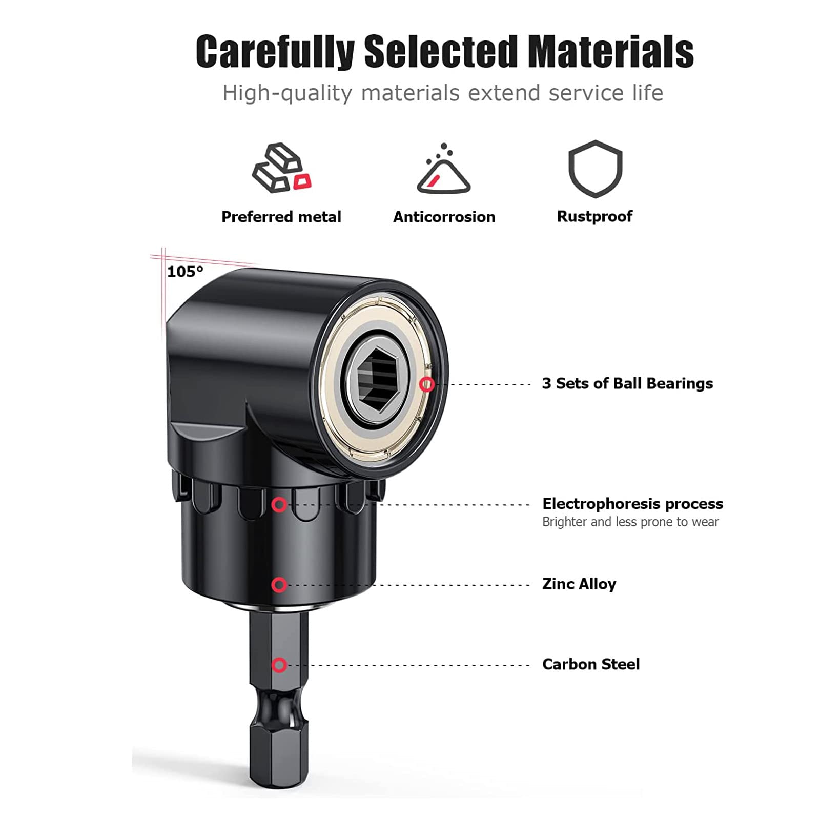 Fruholt 1/4 to 1/2 rotatable socket adapter broadens reach