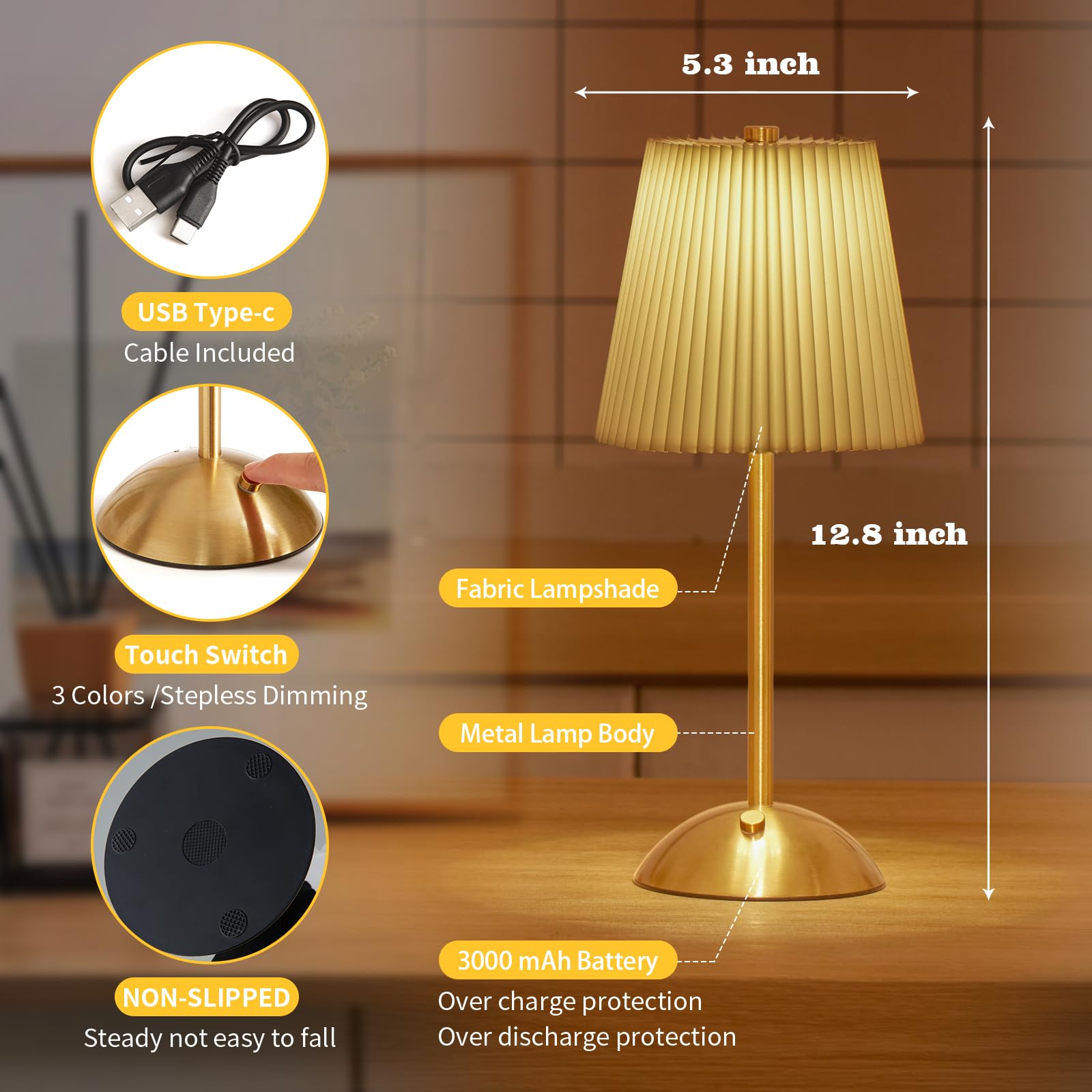 Battery status indicator on the Fsaox lamp helps monitor charge level